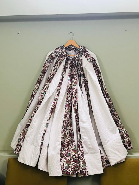white lehenga (printed keri)
