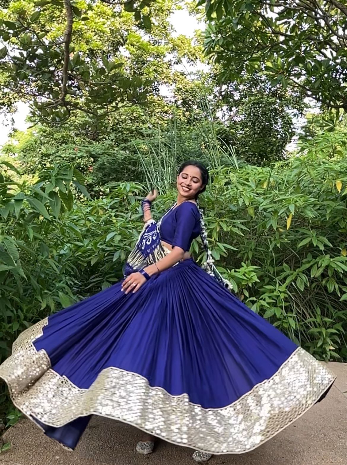 sundar blue lehenga
